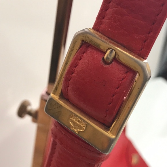 MCM (MICHEAL CORMER MILAN) AUTHENTIC RED LEATHER BAG - Picture 7 of 14